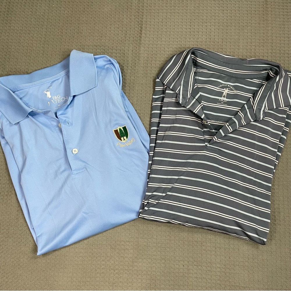 Fairway & Greene F&G Tech Golf Polo Shirt Medium Men’s‎ Set Of 2 Performance